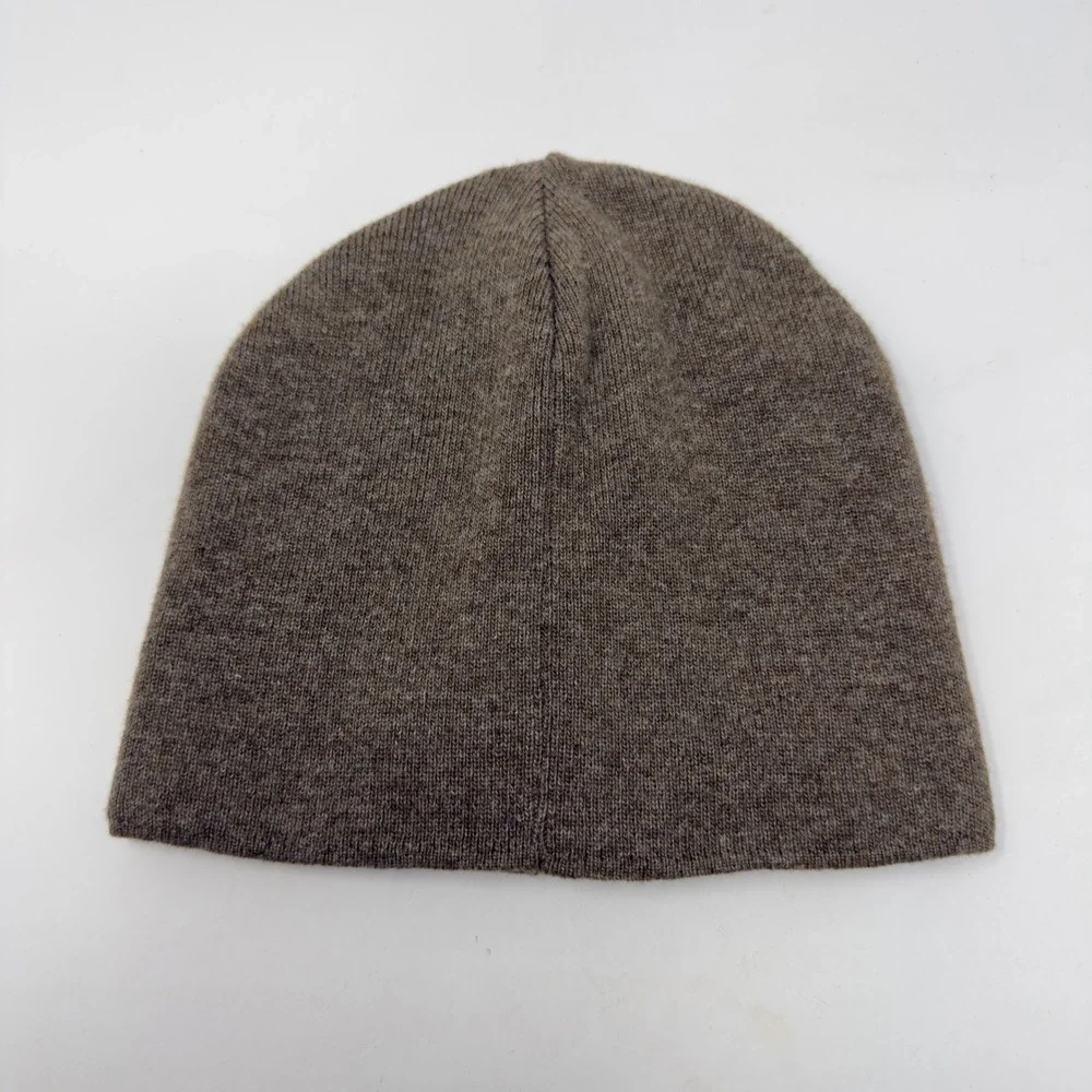 Mountain Hardwear Wool Blend Brown Knit Logo Patch‎ Beanie Hat Unisex OSFM